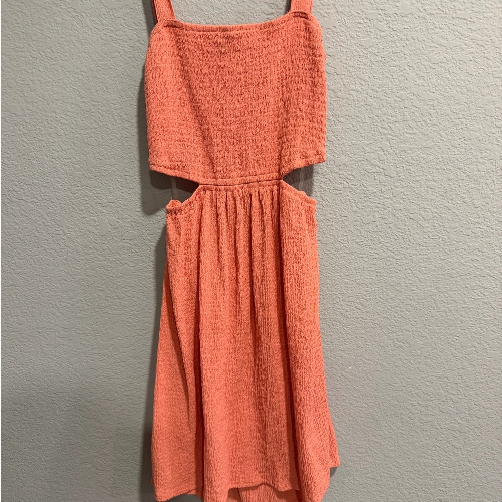 Forever 21 Coral Cutout Midi Dress